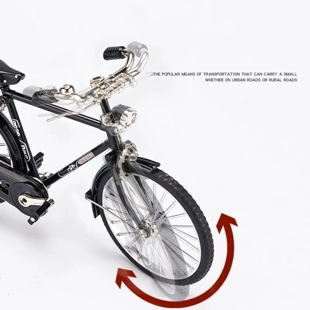 1:10 Scale Assembly Bicycle Model Toys Retro DIY Simulation Bike Model Kit Ornament Self Assembled Mini 28 Big Bar Bicycle