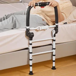 Riel de cama para hombre mayor, sin perforaciones, para discapacitados, defensa individual Frontier, se desplegable fuera de la cama, mesita de noche plegada, reposabrazos Kryjte Se con patas