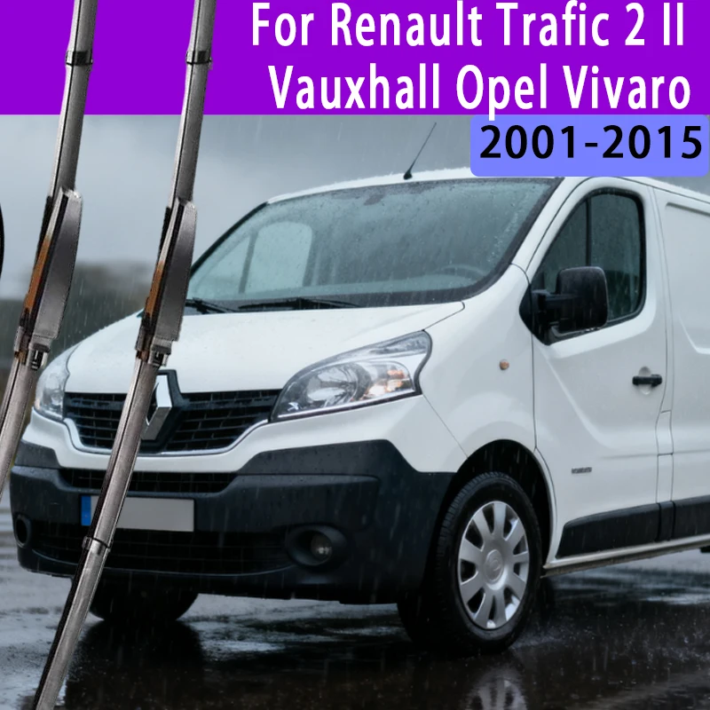 

For Renault Trafic 2 II 2001 - 2015 2011 Vauxhall Opel Vivaro Front Windshield Wiper Blades 2pcs Windscreen Window Accessories