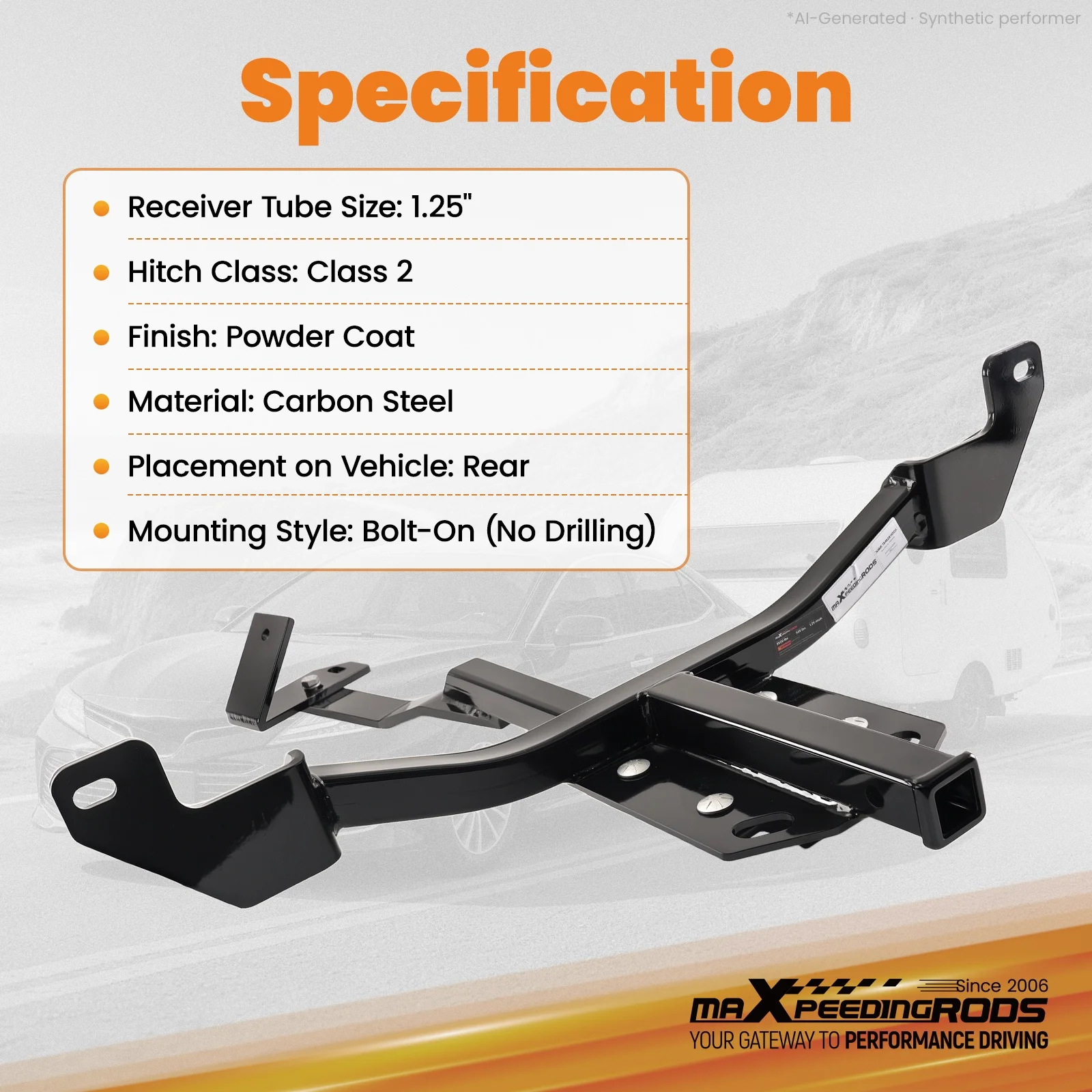 Class 2 Trailer Hitch Receiver for Cadillac XTS 2013-2019 1.25