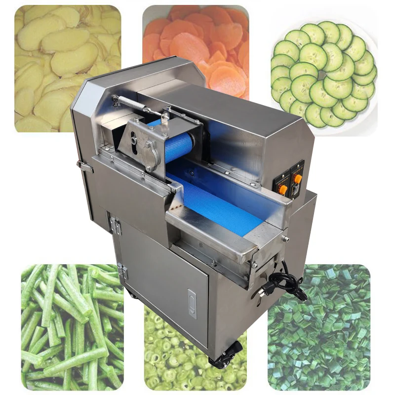 Commercial Vegetable Slice Shred Cut Into Sections Double Frequency Conversion Vegetable cutting machine