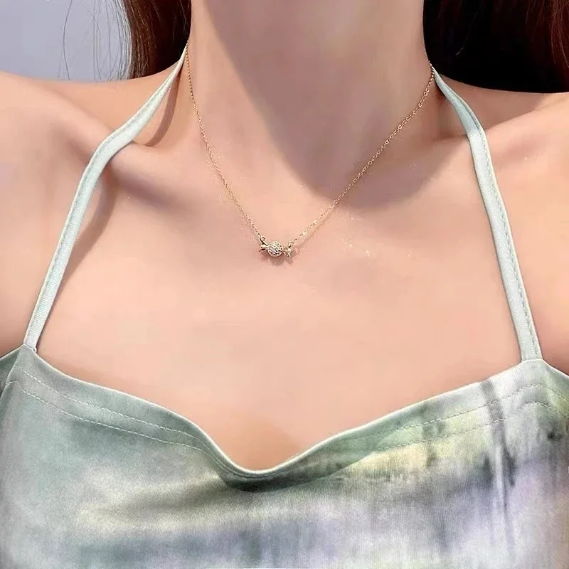 Candy Pendant Necklace Cubic Zirconia Sweets Charm Cable Chain Necklace Women Playful Minimal Jewelry