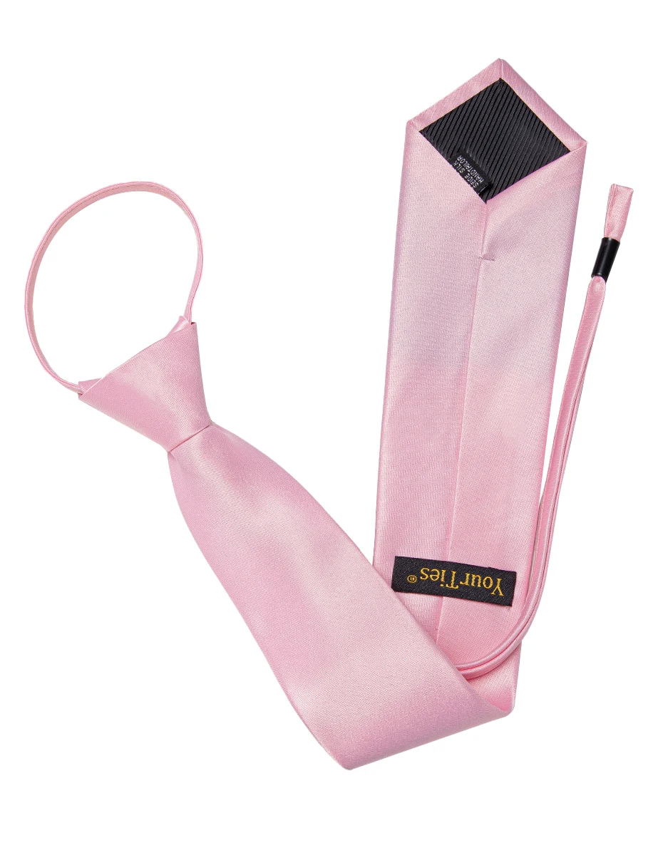 Corbata rosa palo para hombre, corbata de seda de lujo, color rosa sólido, bolsillo cuadrado, diseño clásico con cremallera, regalo de boda y oficina