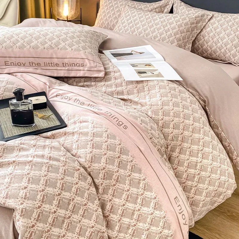 Luxury Thick 100% Cotton Printed Bedding Sets Super Soft Brushed Skin Friendly Duvet Cover Set Autumn and Winter Bed Linens