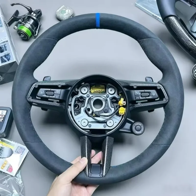 Customized Suede Car Steering Wheel For Porsche Macan Taycan 911 981 991 991.2 Cayenne 992 993 996 GT3 GT2 GT4  Steering Wheel