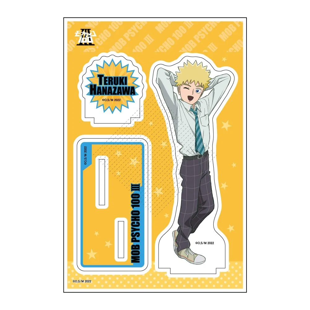 Reigen Arataka Kageyama Shigeo Mob Psycho 100 Mobu Saiko Hyaku Cosplay Acrylic Mascot Standing Sign Xmas Gift Desktop Ornament