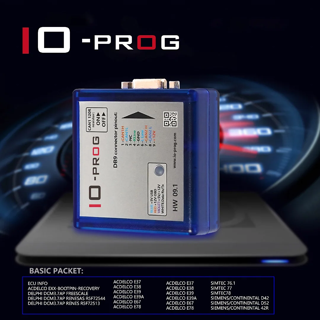 IO Prog PSA ECU Programmer for GM/OPEL/Buick/Peugeot BSI I/O Terminal HW 09.1 FLASH EEPROM Memory Add New License Ioprog