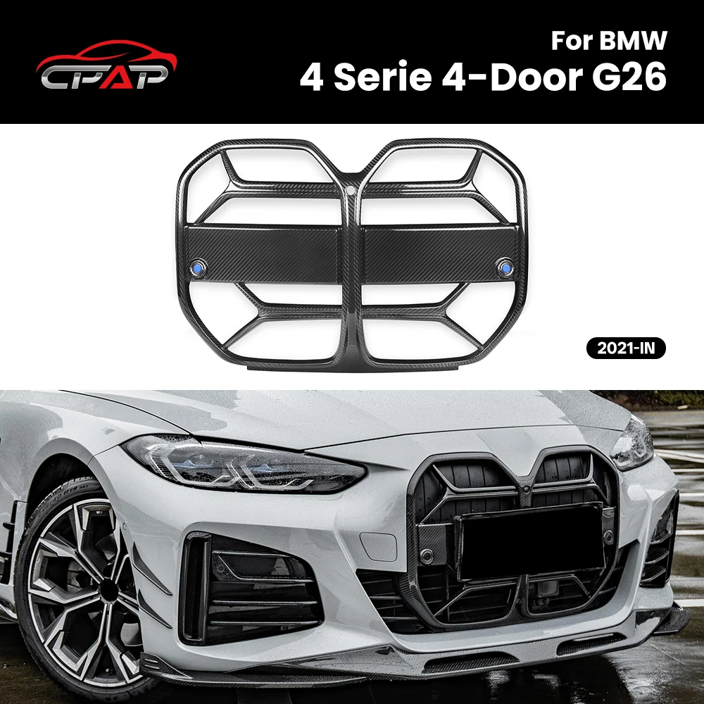 

Real Dry Carbon Fiber Grills For BMW 4 Series 4-Door G26 2021-IN Front Kidney Bumper Hood Grille Auto Replacement Part CSL Style