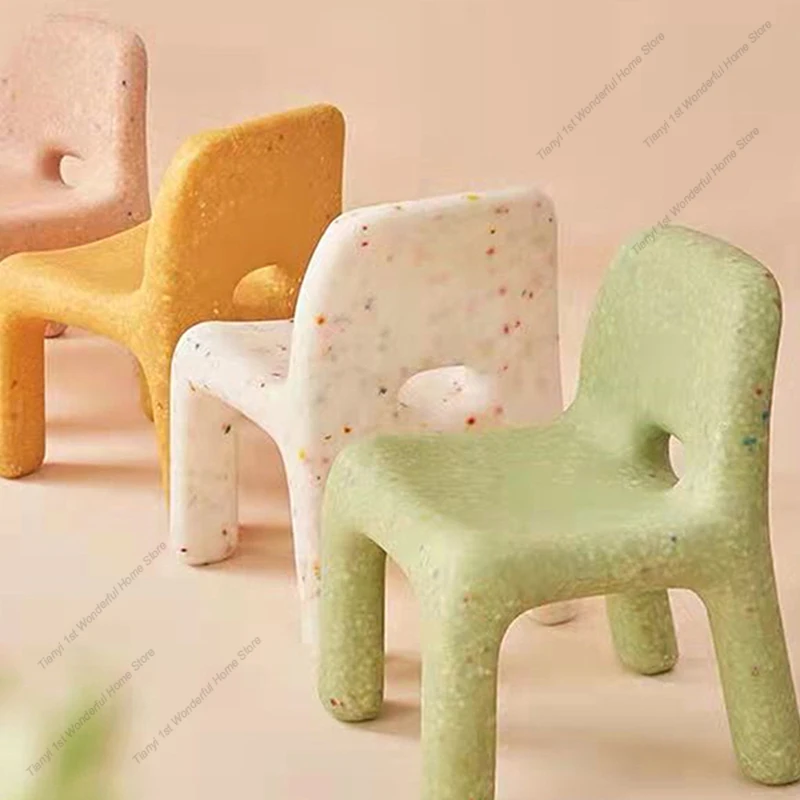 Nordic Cream Style Kids Dining Chair Kitchen Plastic Cute Study Chair Play Chair Modern Party Small Stool Sillas Home Furniture