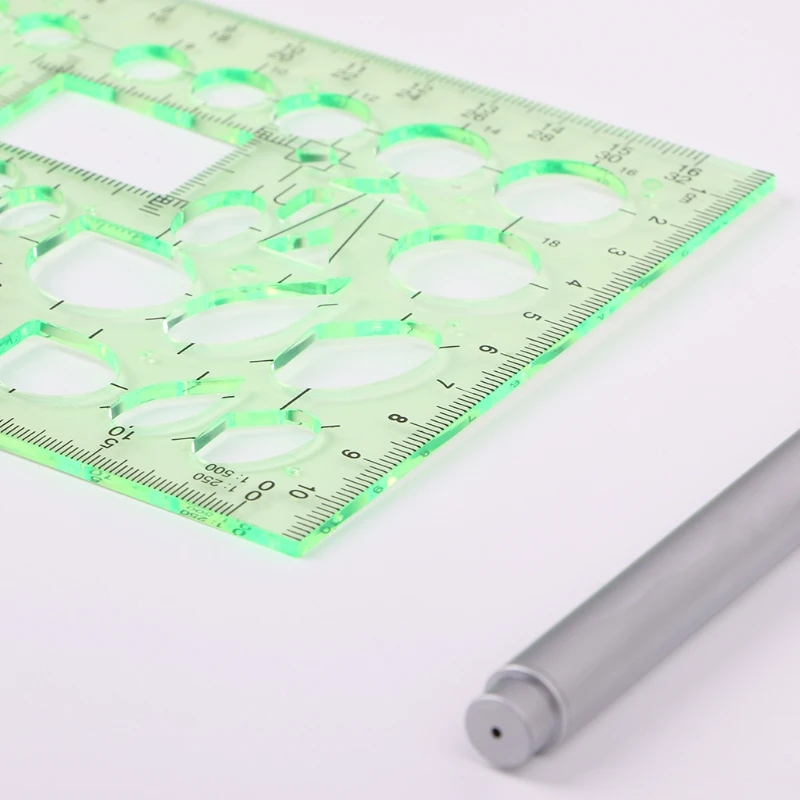 Retângulo círculo forma ferramenta desenho geométrico modelo régua estudante papelaria