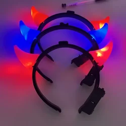 10pcs Light Up Devil Bull Horns Headband for Cosplay Hairband at Glow Party Supplies
