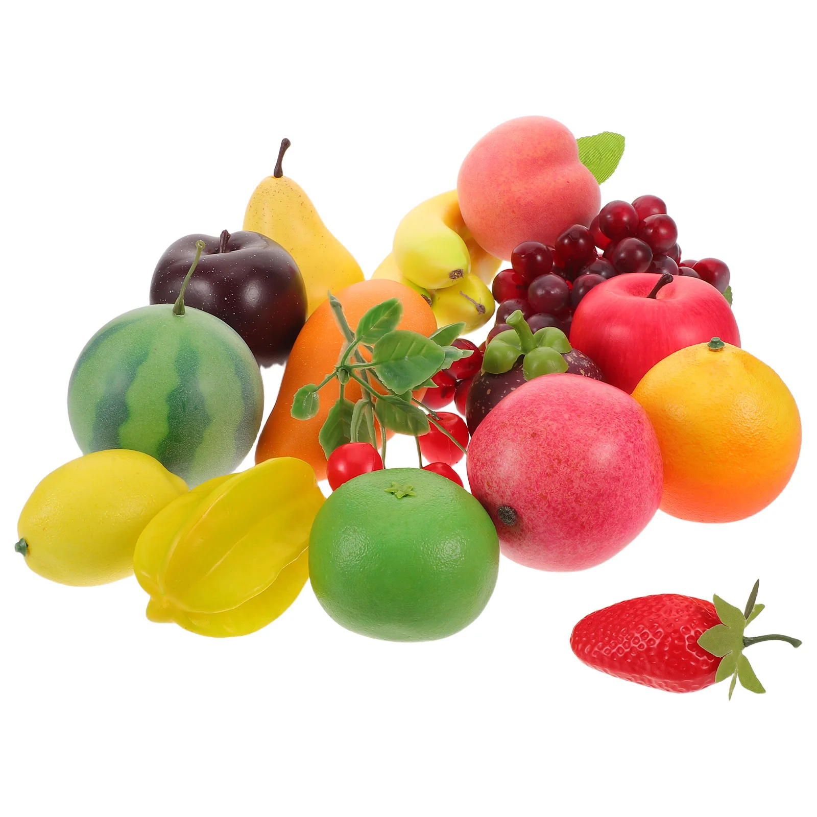 

16Pcs High Simulation Fruit Decor Lifelike Faux Ornaments for Party Home Layout Scene Decoration Props Fake Fruit Pack