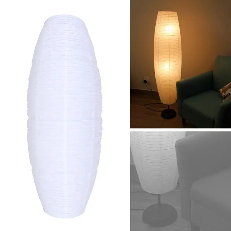 Modern Tall Rice Paper Floor Lamp Soft Warm Glow Minimalist Slim Design For Living Room Bedroom Home Decor