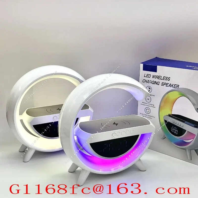 3401 Bluetooth Creative Night Light Colorful with Alarm Clock Smart Desktop Multi Functional Wireless Charging Speaker