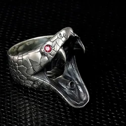 Vintage Snake Ring For Men Jewelry Personality Punk Style Male Index Finger Ring Adjustable