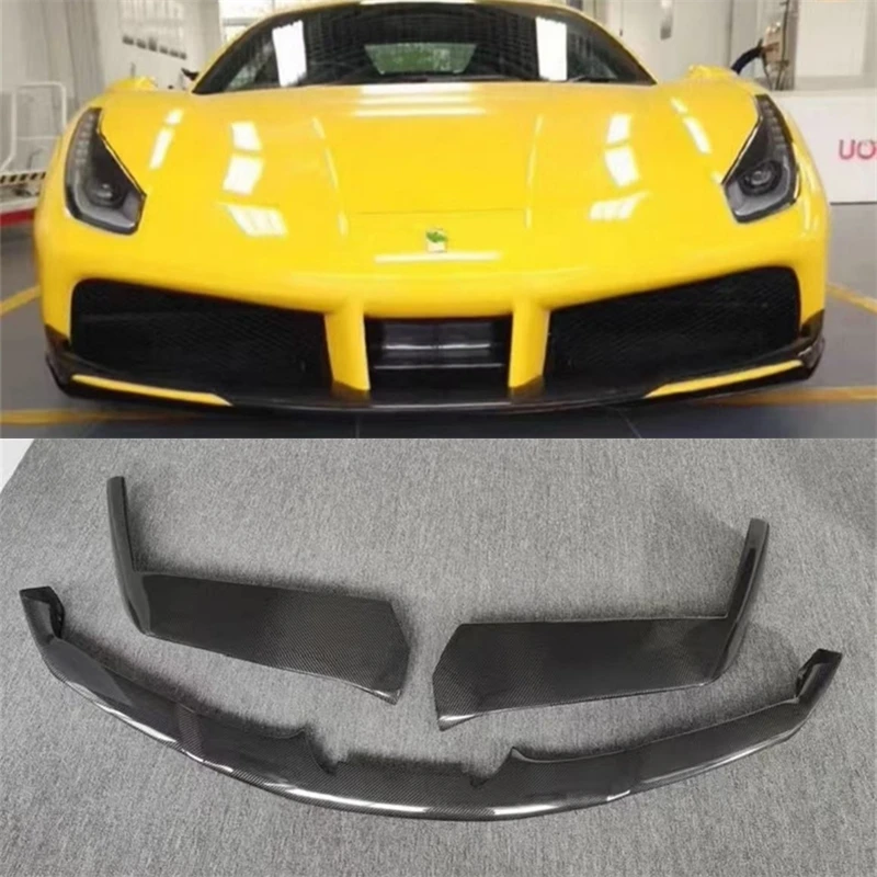 For Ferrari 488 GTB Upgrade To Novitec Style Real Carbon Fiber Front Lip Front Bumper Lower Lip Under Car Accessories Body Kit