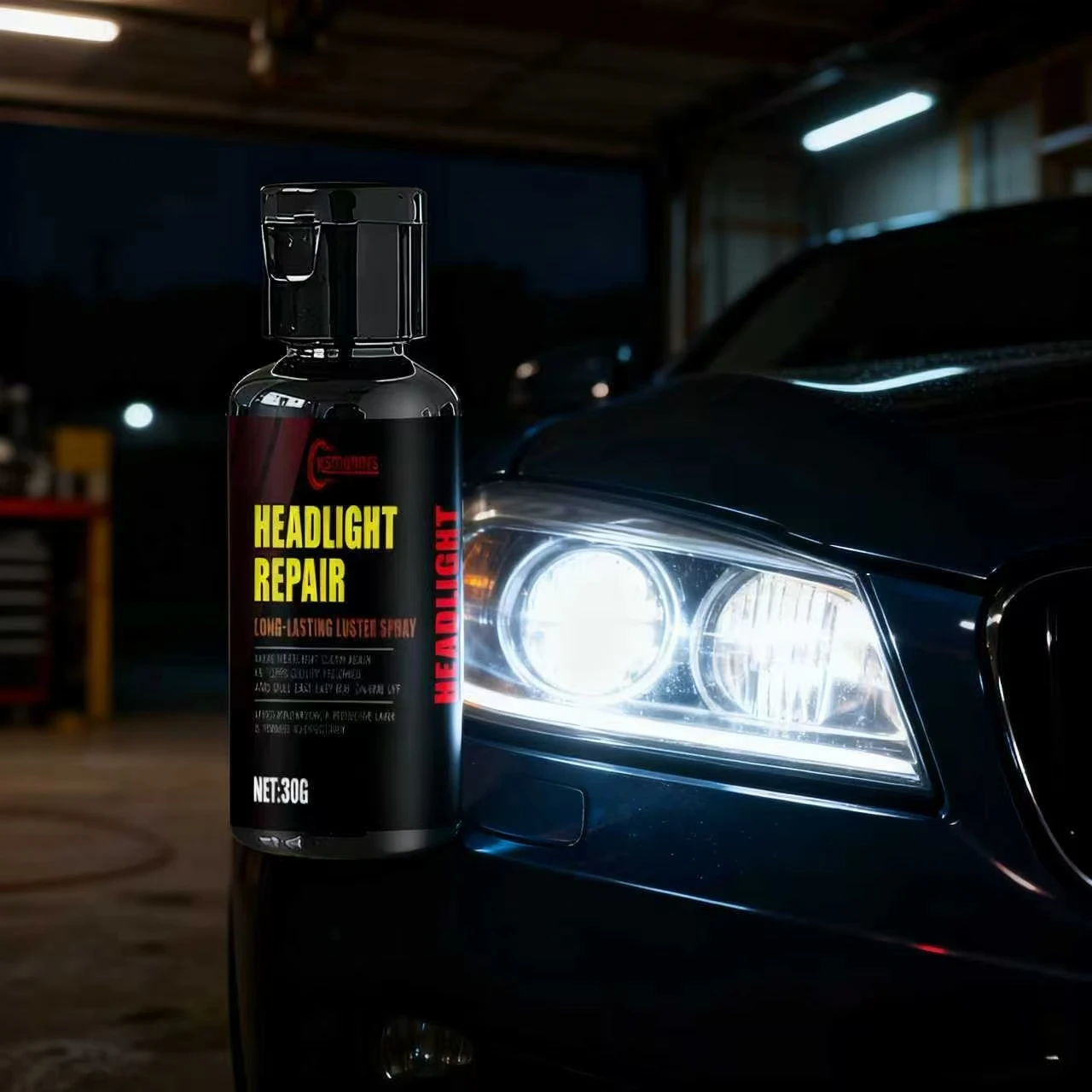 30G Headlight Repair Spray - Long-Lasting Luster, Removes Oxidation/Scratches, Easy to Apply & Carry, Restores Bright Clear Head
