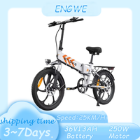 ENGWE P1 Electric Bike 250W Motor 36V13AH Lithium Battery Adjustable Handlebar Stem Electric Bicycle 20 Inch Tire Folding E-bike