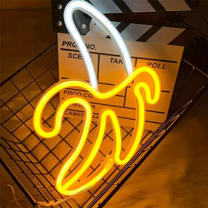 

Banana Neon Sign Lights USB/Battery Powered LED Bar Light for Bedroom Room Decoration Gift Night Light Party Holiday N17