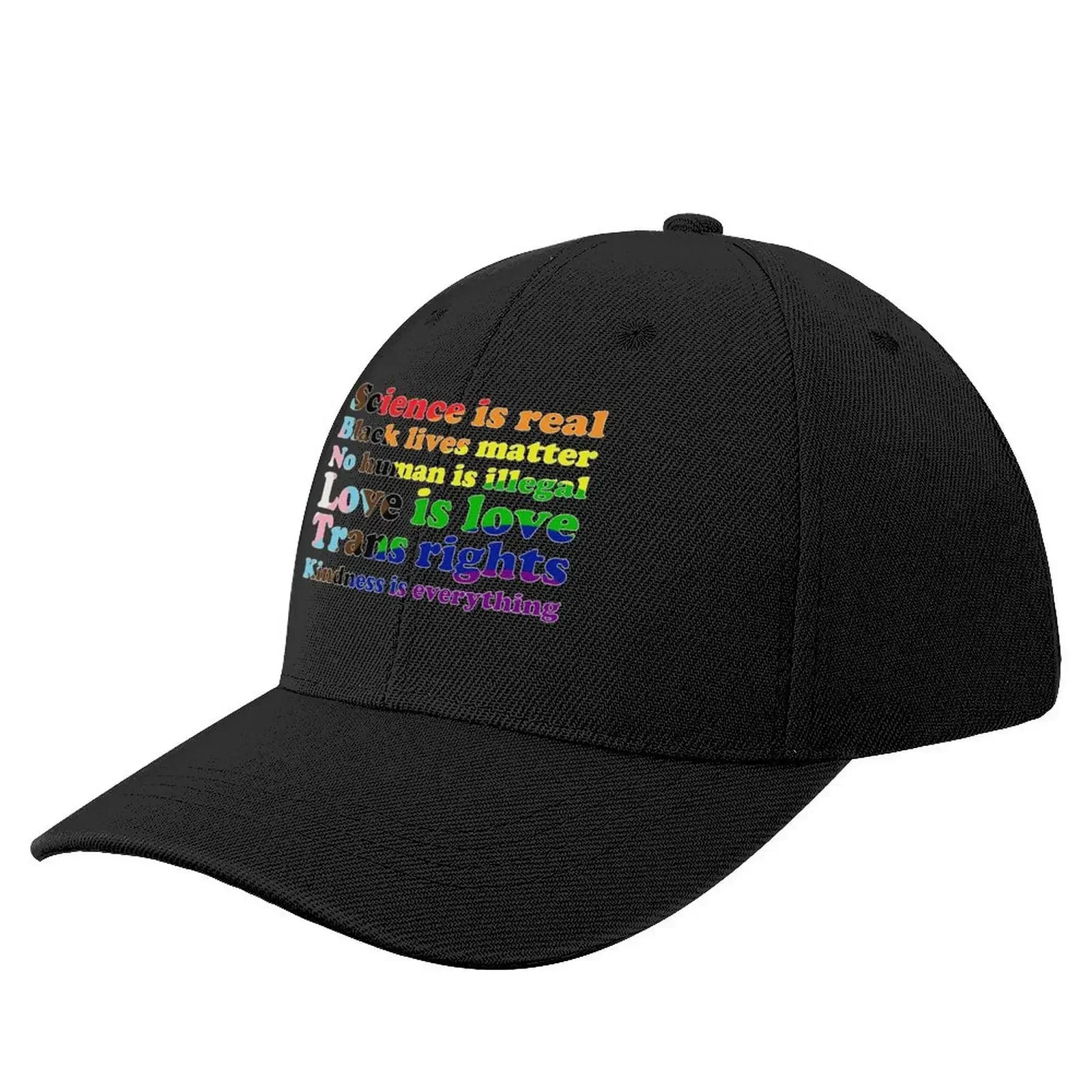 Progress Pride Flag Science is real Black lives matter Love is love Trans rights Baseball Cap