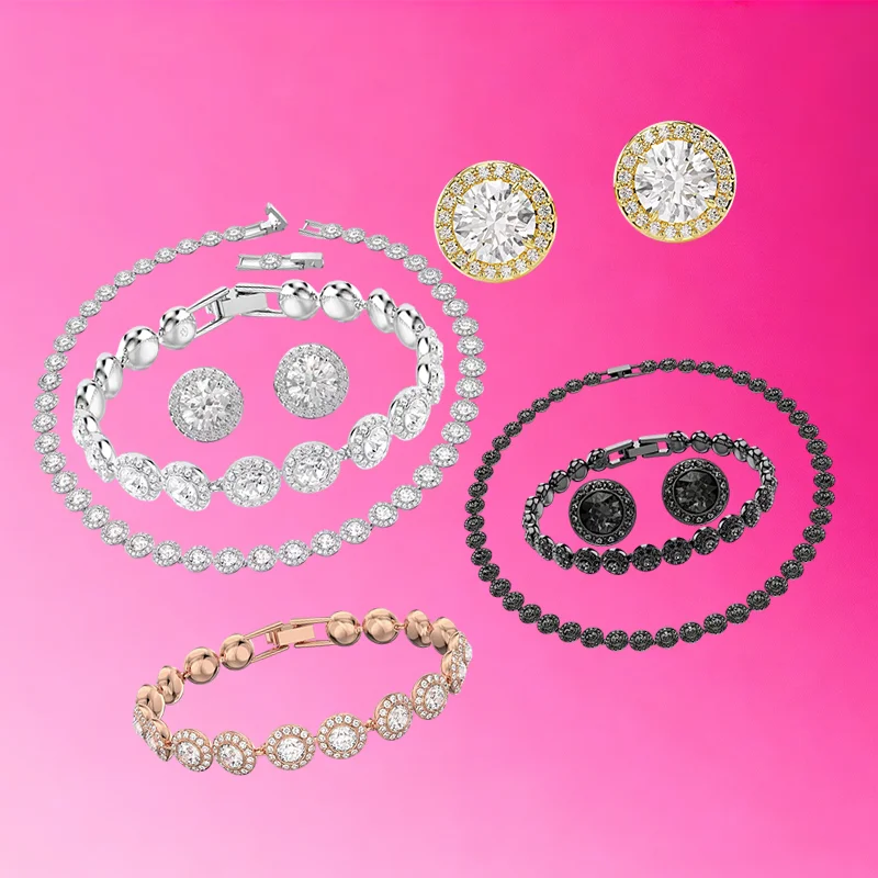 

Pulsera, collar, juego de uñas clásicas de la serie Angel, esencial para niñas exquisitas, versátil y de moda