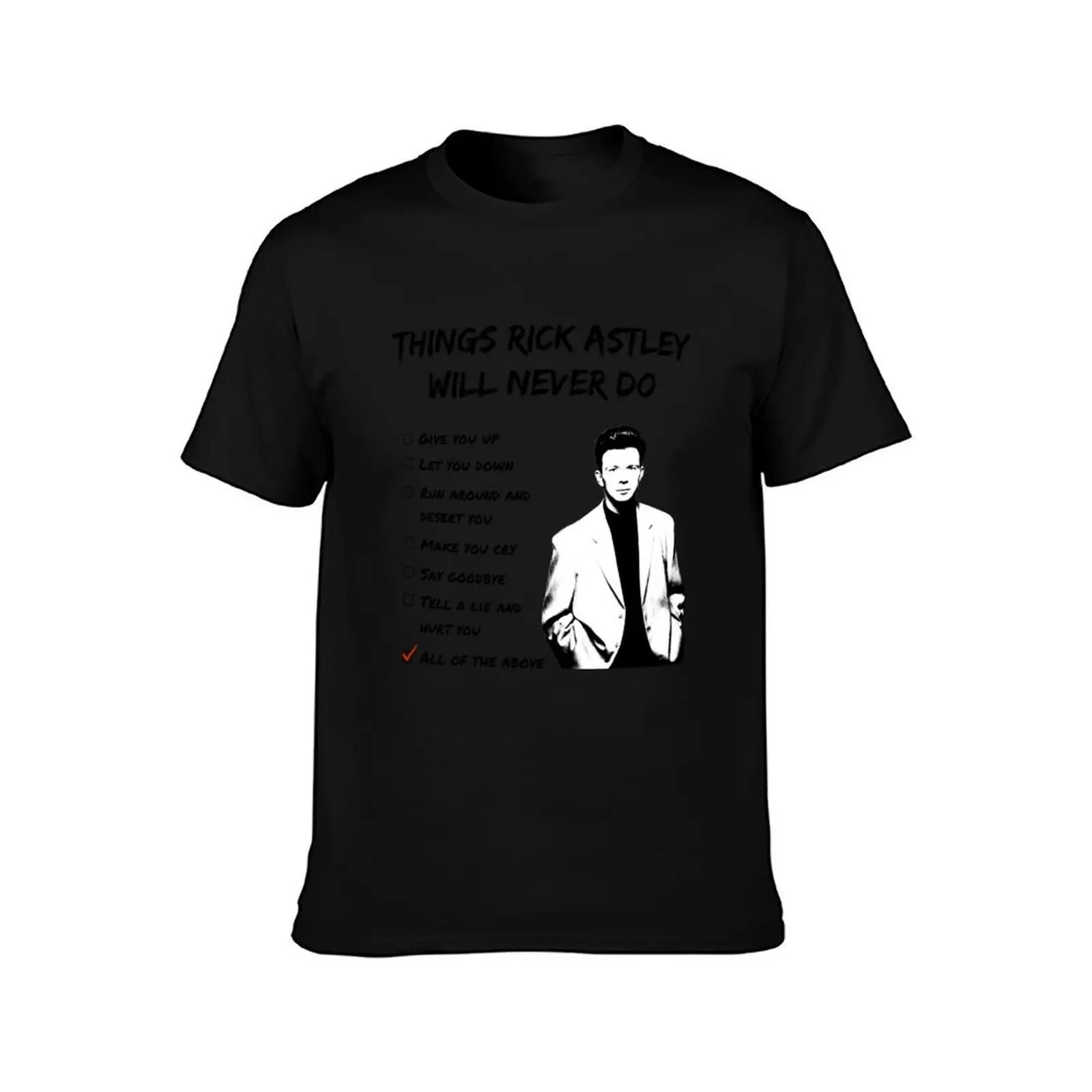 Rickroller (dark) T-Shirt Summer Casual Cotton Tee Oversized Streetwear Tops Vintage Graphic Print Loose Fit Short Sleeve