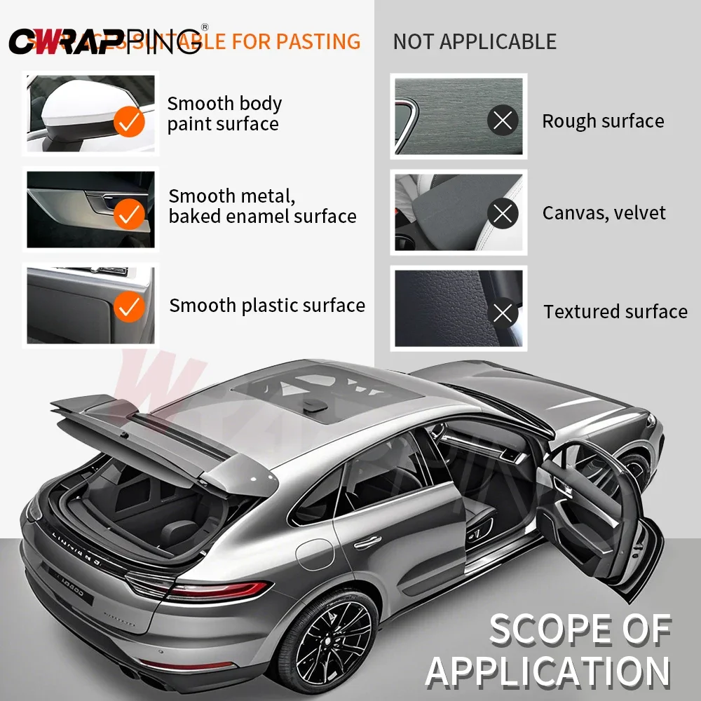 PET Stickers for Car Adhesive Film Air Release Waterproof Purple Car Wrapping Sticker Automotive Vinyl Body Covering Accessories view 4