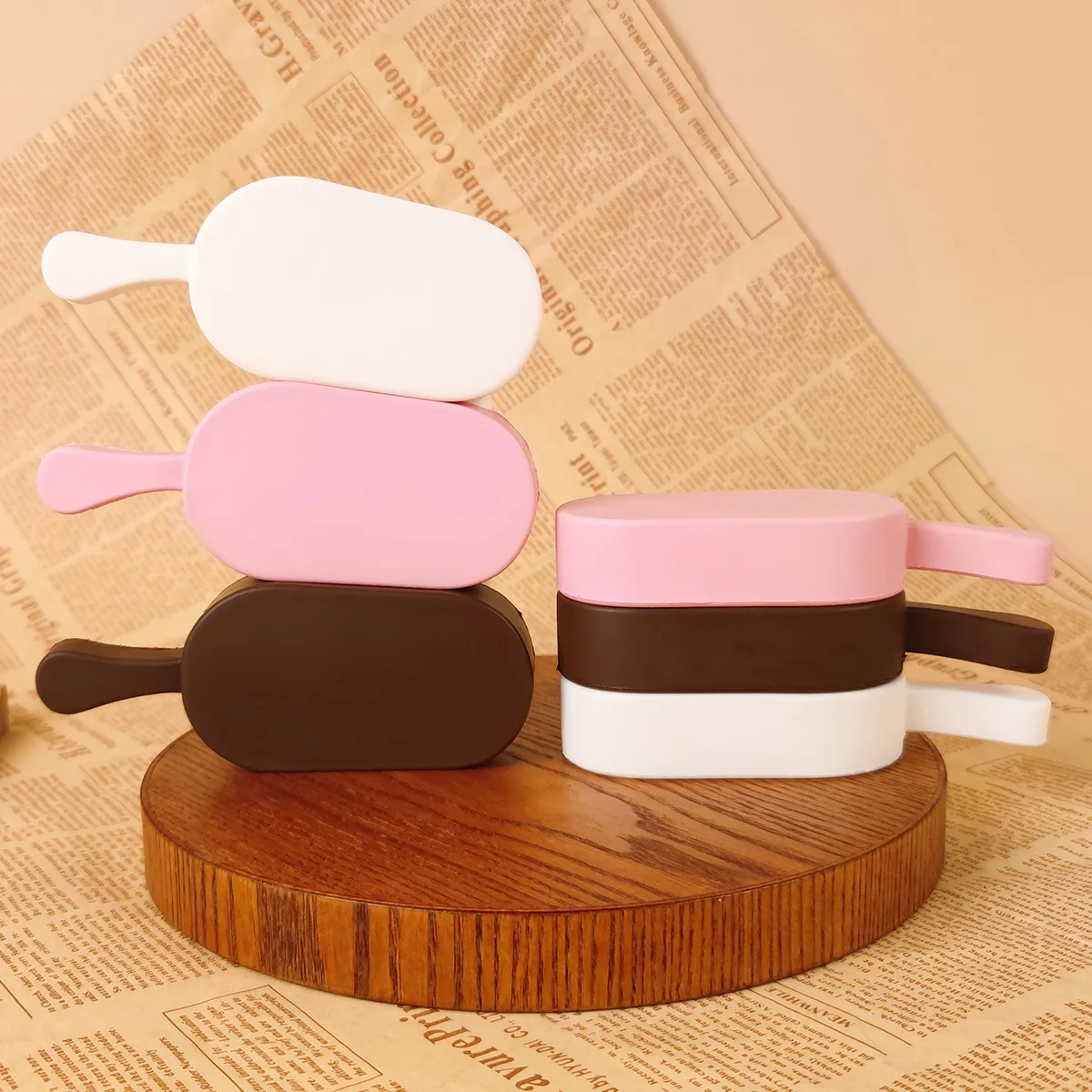 3 قطعة/المصاصة الشوكولاته واقعية الملونة محاكاة الآيس كريم الحلوى وهمية لعبة الجليد اسكيمو لطيف الاصطناعي وهمية الغذاء هدية عيد ميلاد