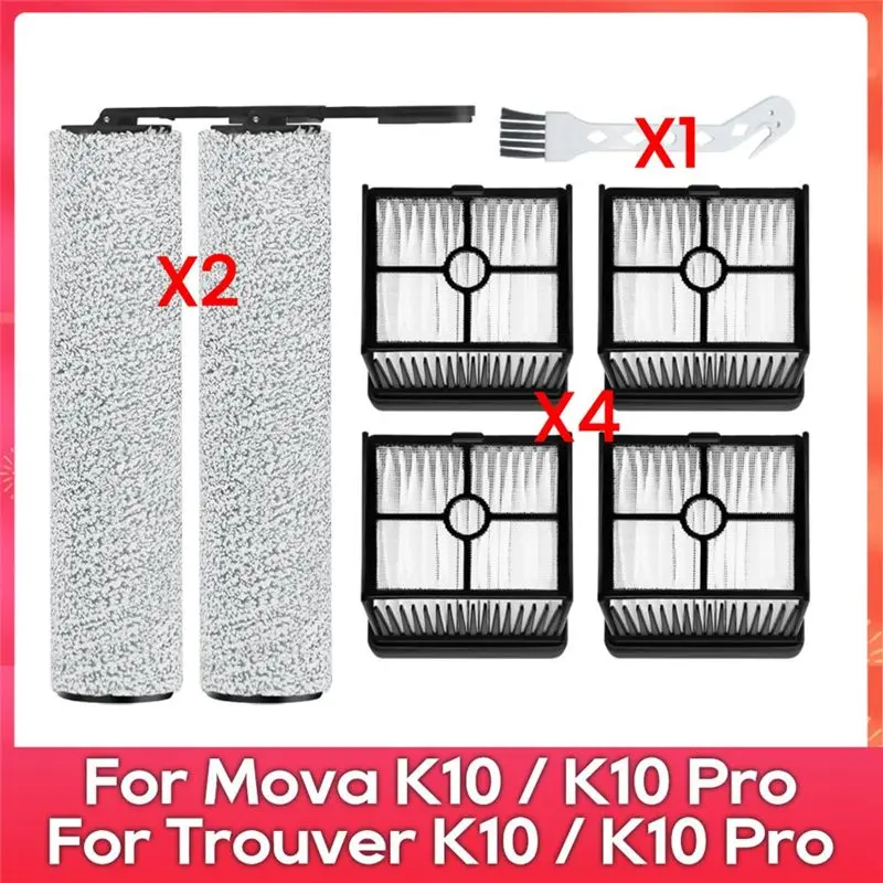 A40Z-Roller Main Brush HEPA Filter Kit For DREAME Trouver K10 & K10 Pro Wet Dry Cordless Vacuum Cleaner Replacement Parts