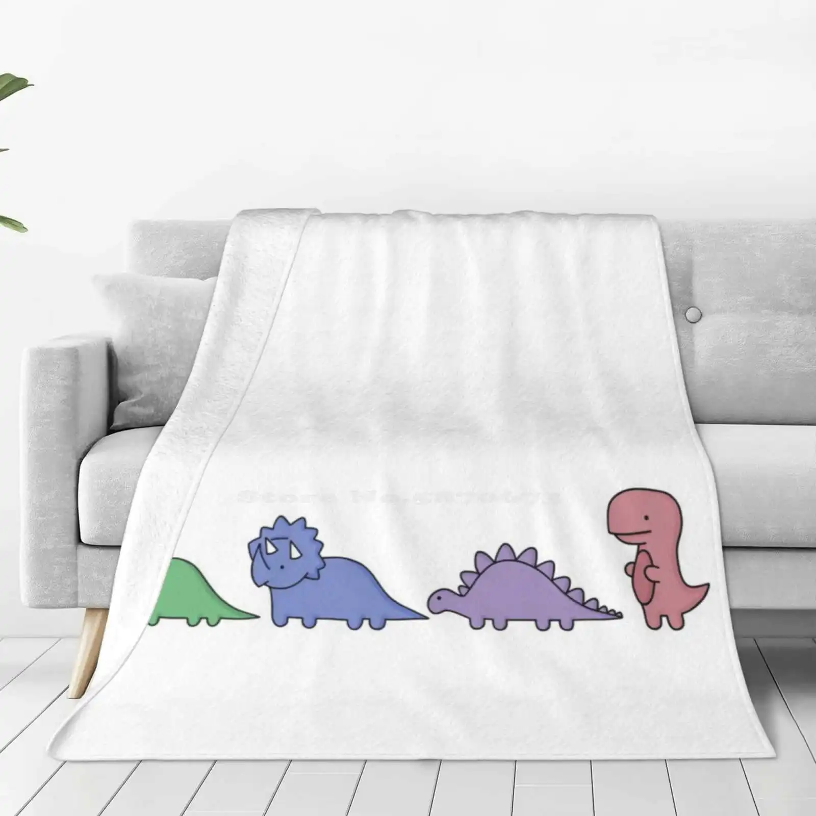 Dinosaur Illustrations Latest Super Soft Warm Light Thin Blanket Brachiosaurus T Rex Stegosaurus Triceratops Dinosaurs