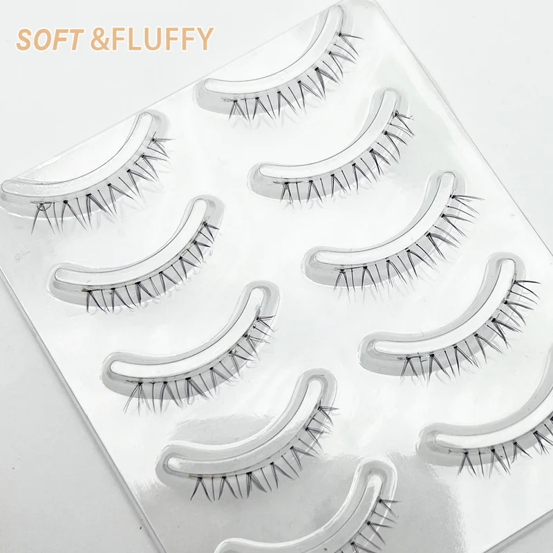 DINGSEN 5 Paar Transparente Unterwimpern mit Superweichem Klarband, Falsche Wimpern für die Untere Wimpernreihe, Sanfte Unterwimpernverlängerung – Detail 3