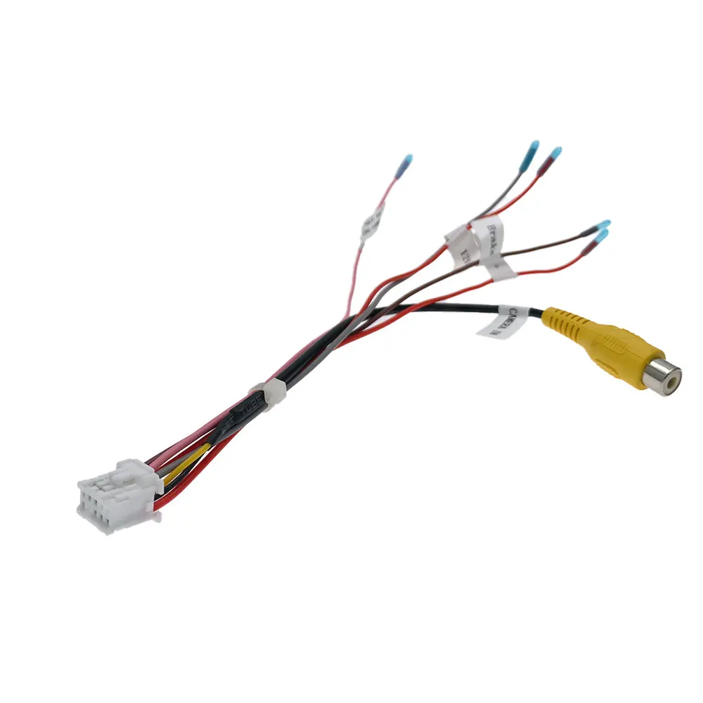 Universal 10 Pin Car RCA Rear View Camera Video Input Wifi Cable Adapter Wiring Connector Android Navigation Radio DVD
