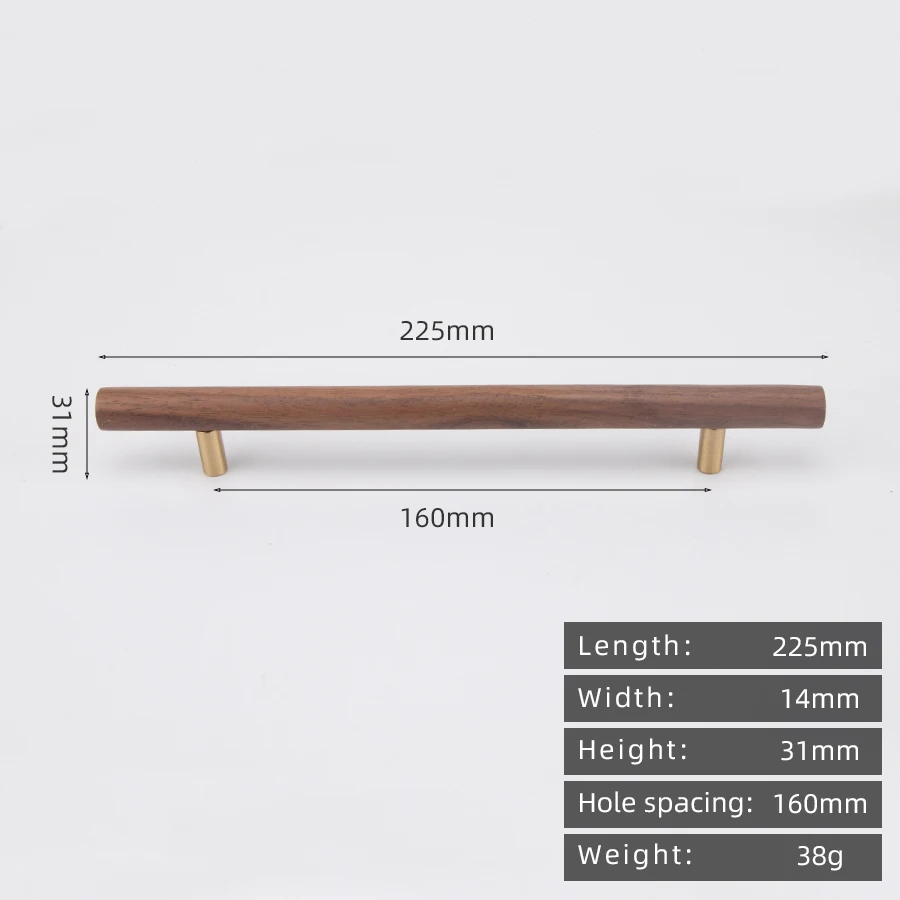 KEDLO Japanse stijl massief houten kinderkamer houten+messing greep houten stijl moderne minimalistische walnoot houten ladegreep