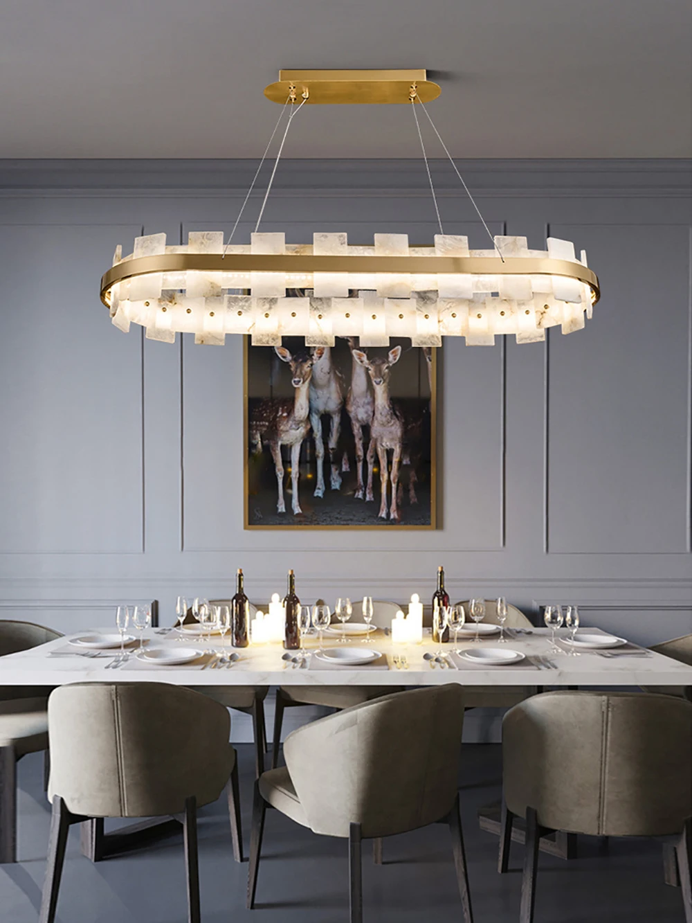 

Скандинавские прямоугольные длинные люстры, мраморное круглое кольцо, подвесной светильник, роскошный обеденный стол, люстра для украшения гостиницы