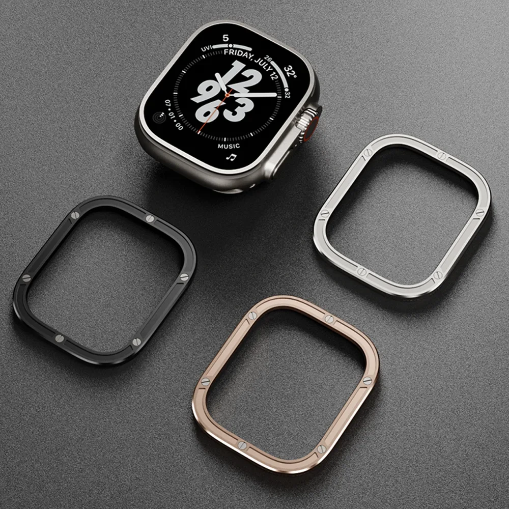 Stainless Steel Metal Frame For Apple Watch Ultra 1 2 49mm Bumper Frame Housing Protector for iWatch Series SE 9 8 Ultra