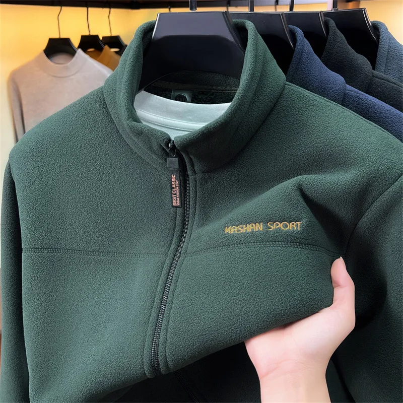 Luxury letter embroidered jacket men's stand collar topnew fashion brand comfort pocket warm casual autumn winter zipper coat