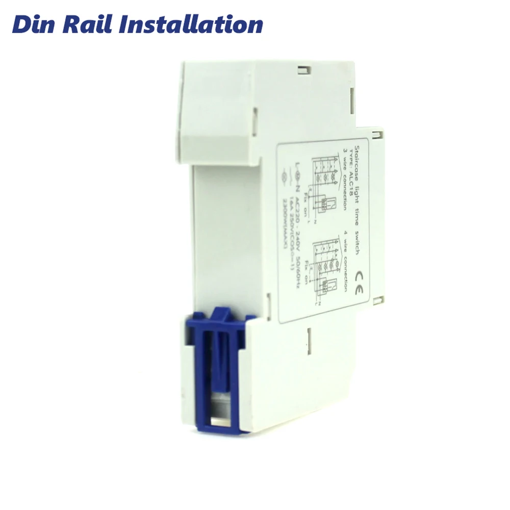 Imagem -02 - Interruptor Temporizador de Trilho Din para Controlador de Iluminação de Escada Alst8 Alc18 Intervalo de 20 Minutos Preço de Fábrica Módulo Único de 18 mm