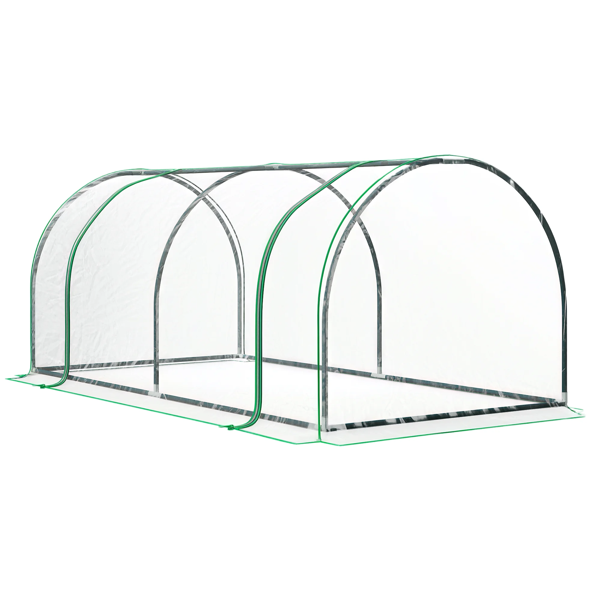 Outsunny Serre de Jardin mini serre à tomates dim. 2L x 1l x 0,8H m Porte zippée bâche PVC Acier Transparent