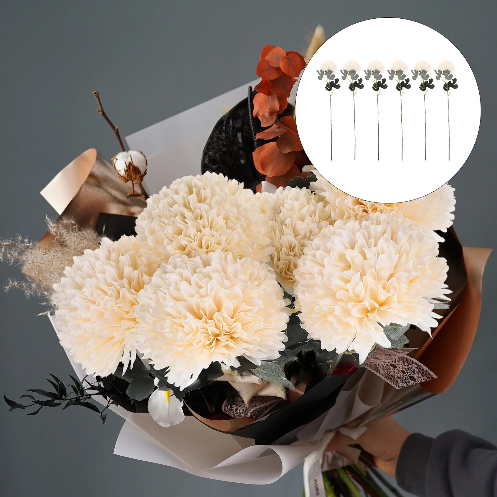 

6pcs Realistic Fake Dandelions Artificial Wedding Decor Party Home Decoration Ornament Bouquet For Banquet Event