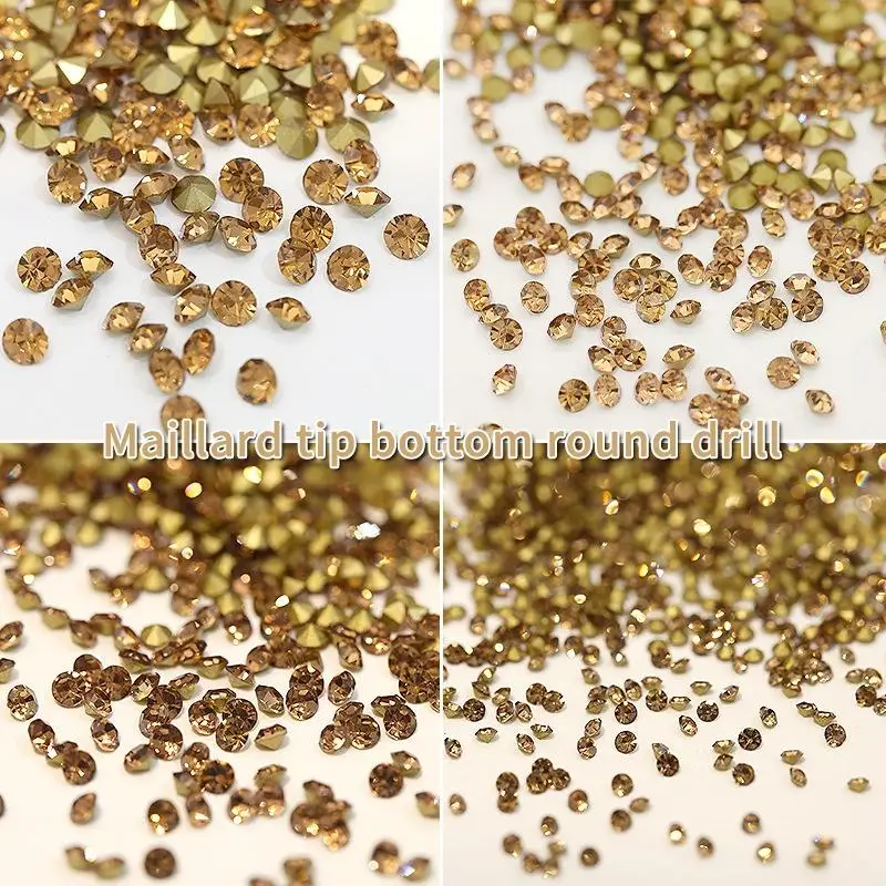 Strass doré pour ongles, champagne mixte, brillant, accessoires pour Nail Art, accessoires pour ongles à faire soi-même, breloques de décoration