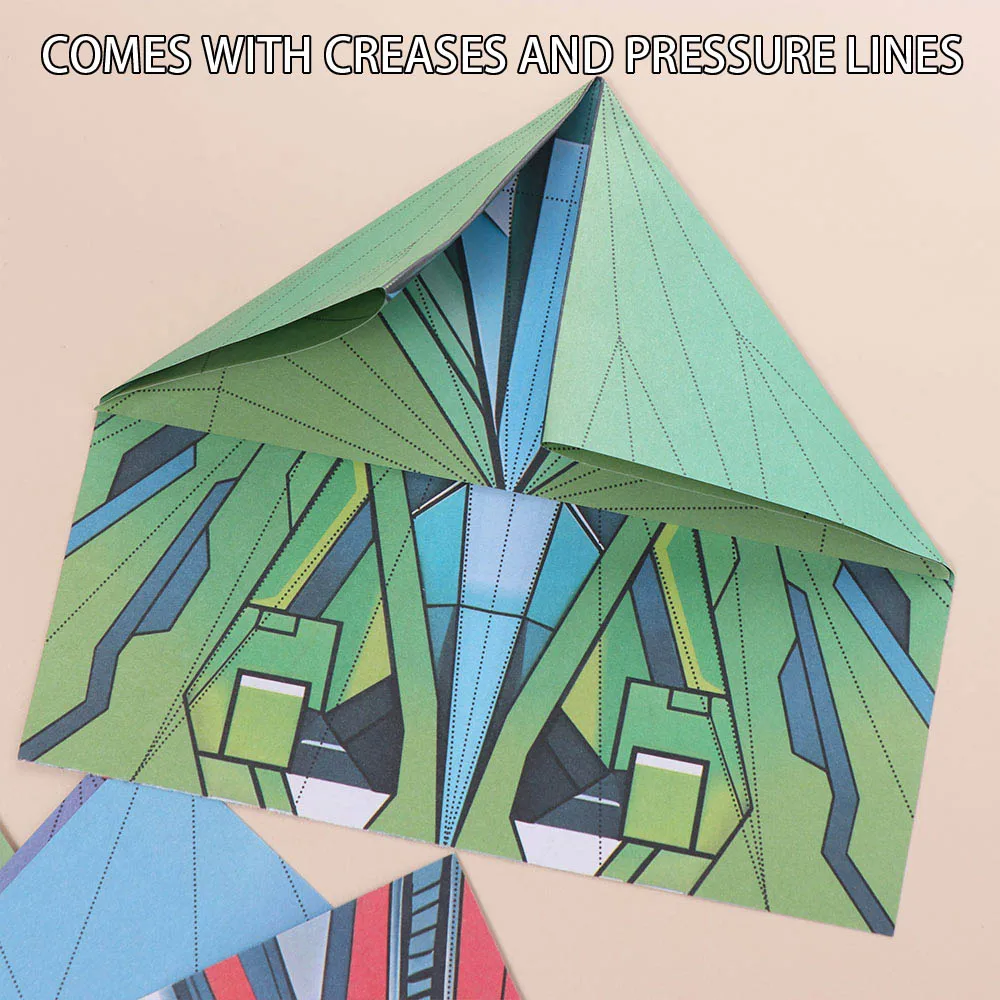 Paper Handmade Airplane Origami Art Learning Folding Airplane Origami Set 3D Cartoon Versatile Paper Aircraft Boys Baby Girls
