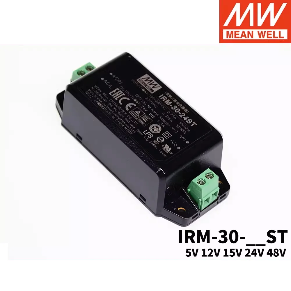 MEAN WELL IRM-30-ST IRM-30-5ST  IRM-30-12ST  IRM-30-15ST IRM-30-24ST IRM-30-48ST 30W AC-DC PCB-Mount Green Power Module power