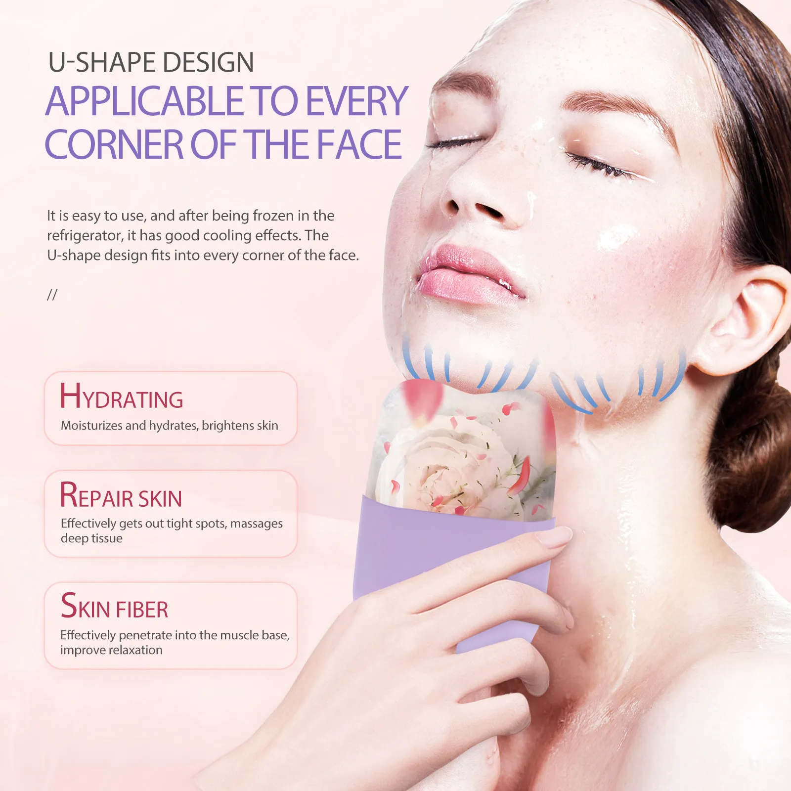 Silicone Unicorn Face Ice Massager Cooling Facial Massage Tool for Puffiness and Soothing Skin Care view 4