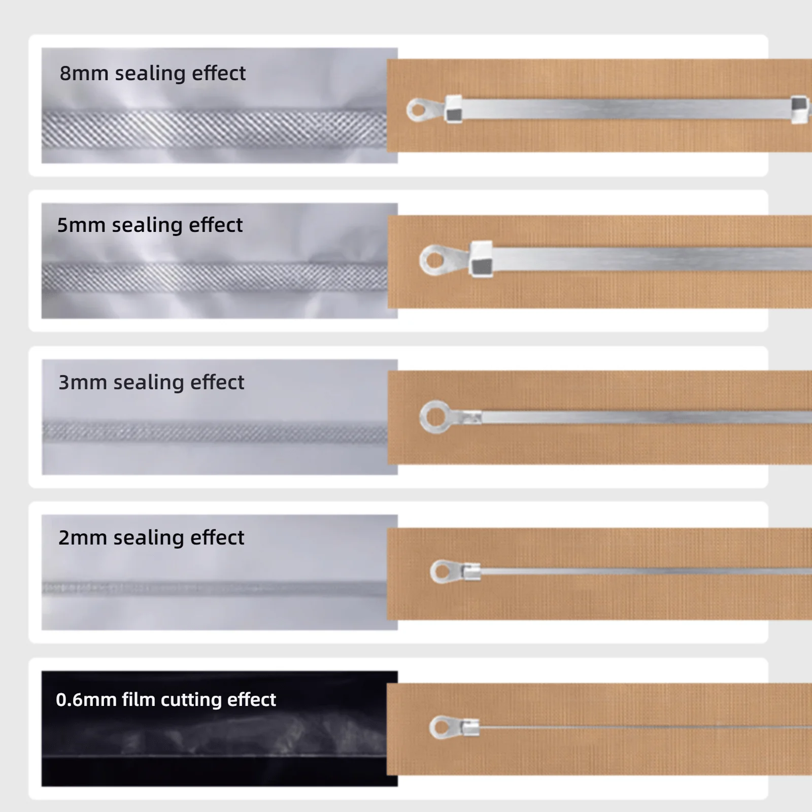 10Pcs 16In Impulse Sealer Replacement Parts Heating Wire Sealers Strips Replacement Element Grip Sealing Machine Repair Kits