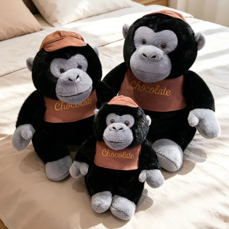 Lifelike Chimpanzee Plush Toy Soft Gorilla Monkey Hugging Pillow Cute Forest Animal Simulation Birthday Accompany Gift