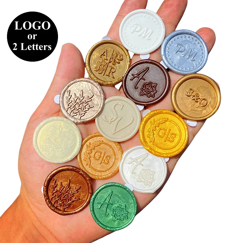 

Customized Wax Seals With 2 Initials,Personalized Wax Seal Stickers,Design Own Logo Wax Seals With Self Adhesive For Wedding