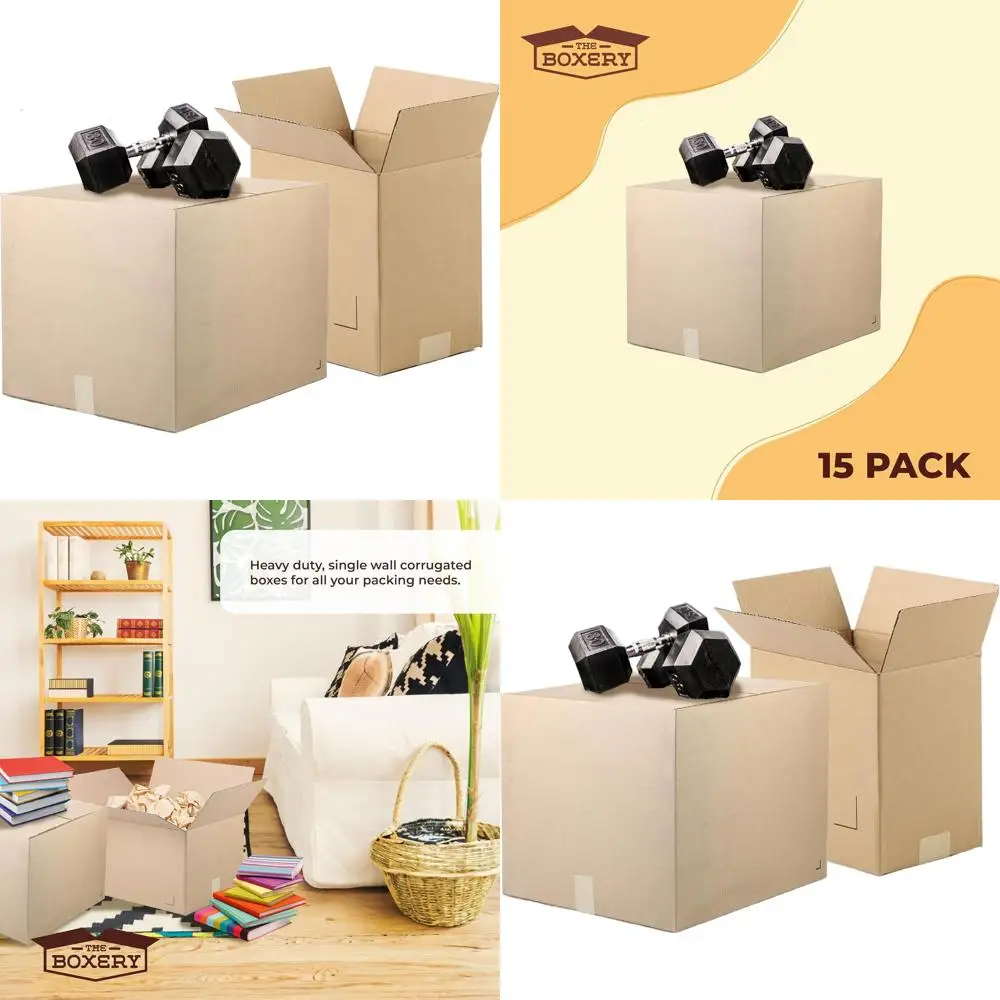 

15-Pack 28x20x20 Heavy-Duty ECT44 Brown Corrugated Cardboard Boxes for Shipping, Packing, Moving, and Storage - Recyclable, USA