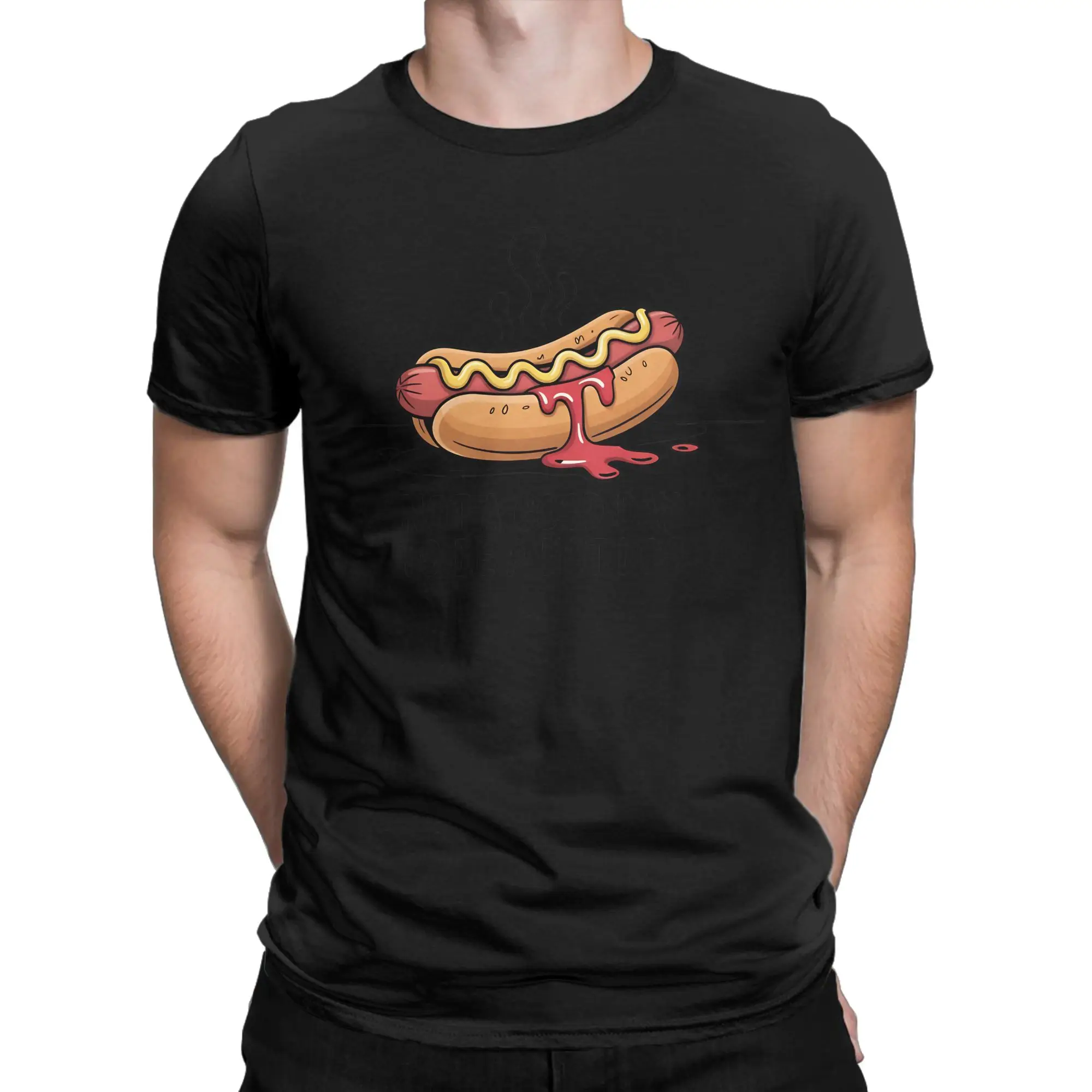 Not a good day to be a Hot Dog  Funny 100% Cotton T-Shirt chud consuming hotdogs Tops Tees For Men