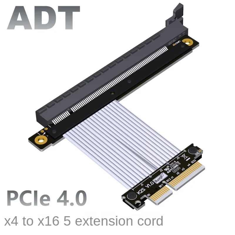 PCI-E x4 Extension Cable Adapter x16 16x 4x PCIe4.0 High Speed Stability can be Extended by 1U