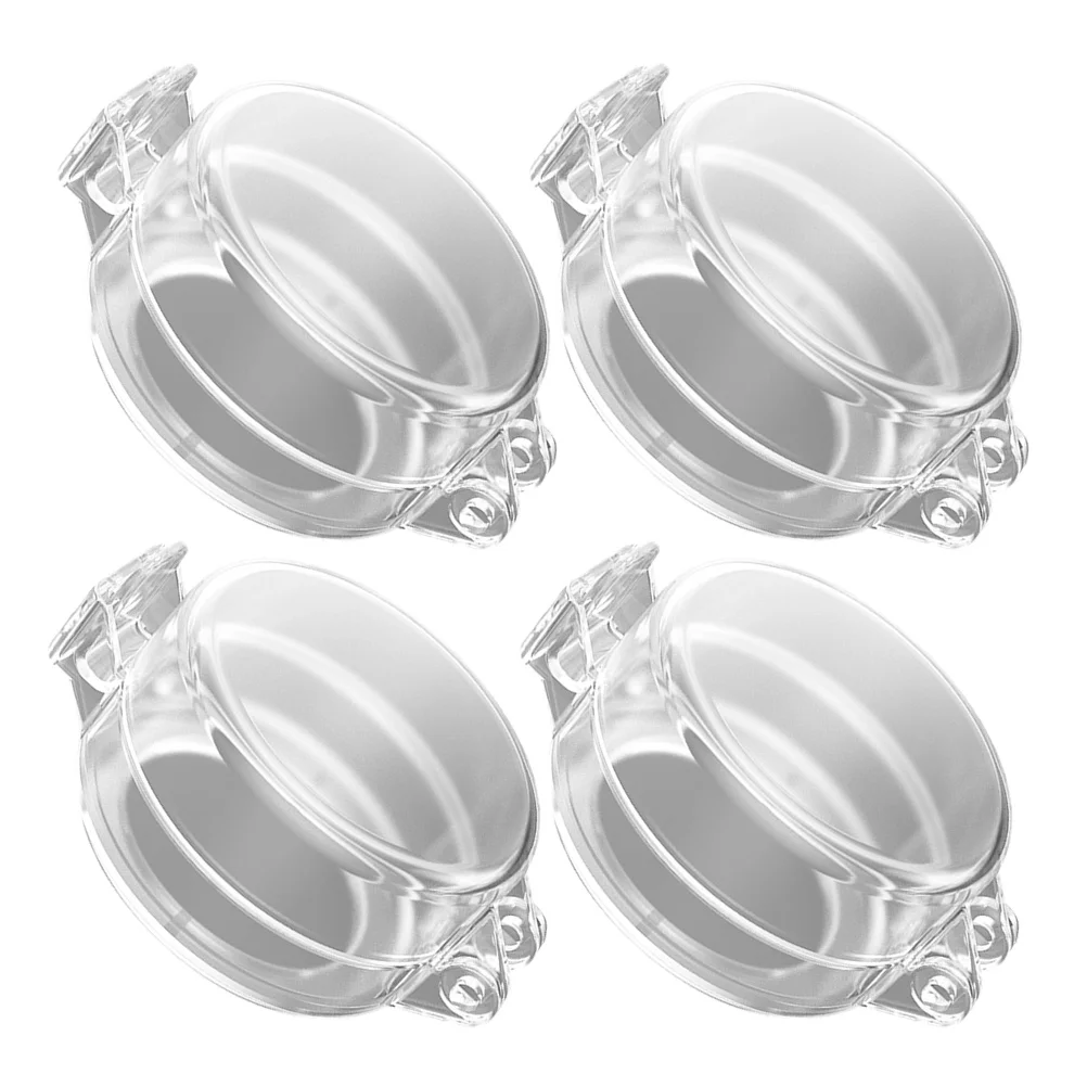 4 قطعة أقفال باب سلامة الطفل غطاء زر ضغط شفاف للمنزل Babyproofing سهلة التركيب لا يتطلب أدوات حريزعلى الأطفال #3